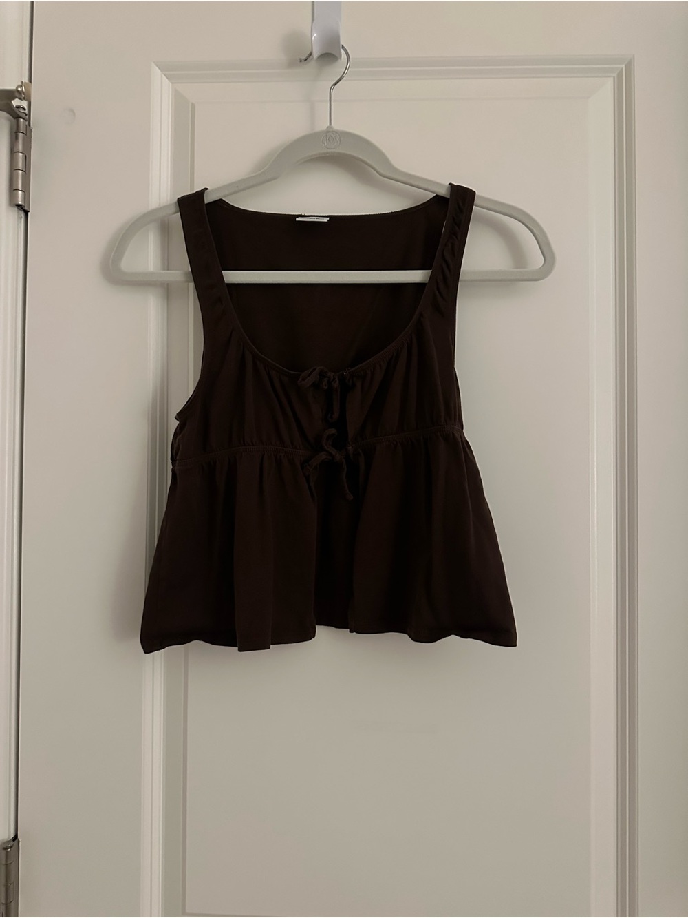 Sunday Best Dark Brown Tie-Front Sleeveless Tank